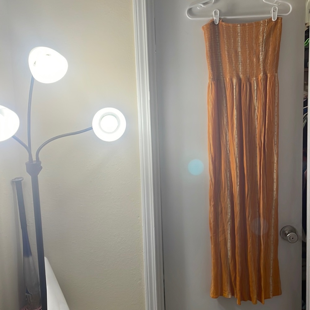Orange stripe romper
